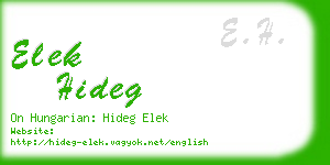 elek hideg business card